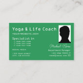 Groene en Witte Chessboard Modern met Photo Cool Visitekaartje (Achterkant)