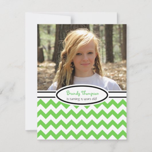 Groene en witte Chevron: Afbeelding:partijuitnodig Kaart (Voorkant)