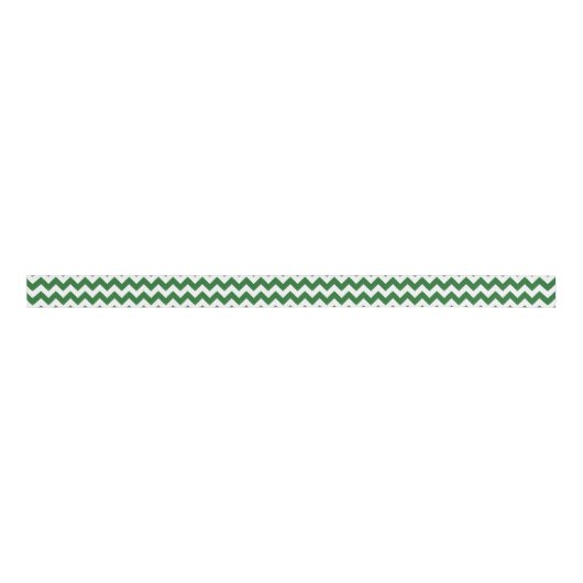 Groene en Witte Chevron Grosgrain Lint (Voorkant)
