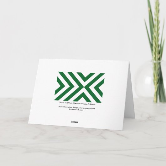 Groene en Witte Chevrons Bedankkaart (Achterkant)