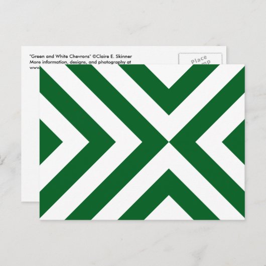 Groene en Witte Chevrons Briefkaart (Voorkant / Achterkant)