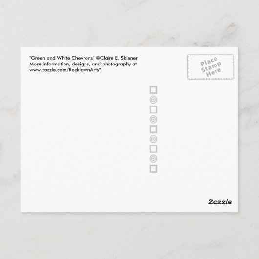 Groene en Witte Chevrons Briefkaart (Achterkant)