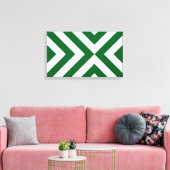 Groene en Witte Chevrons Canvas Afdruk (Insitu (Woonkamer))