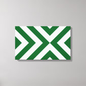 Groene en Witte Chevrons Canvas Afdruk (Voorkant)