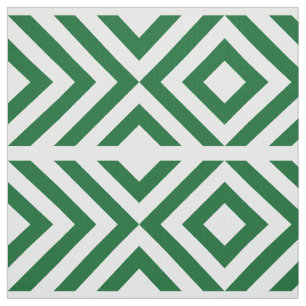 Groene en witte Chevrons, diamanten geometrisch Stof