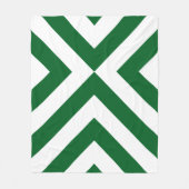 Groene en Witte Chevrons Fleece Deken (Voorkant)