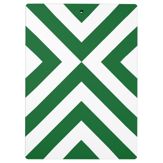 Groene en Witte Chevrons Klembord (Achterkant)