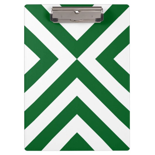 Groene en Witte Chevrons Klembord (Voorkant)