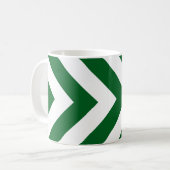 Groene en Witte Chevrons Koffiemok (Voorkant links)