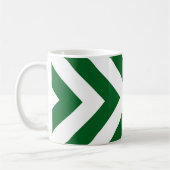 Groene en Witte Chevrons Koffiemok (Links)