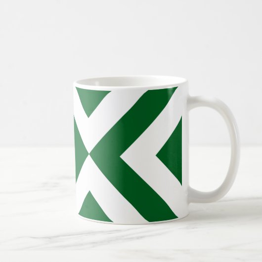 Groene en Witte Chevrons Koffiemok (Rechts)