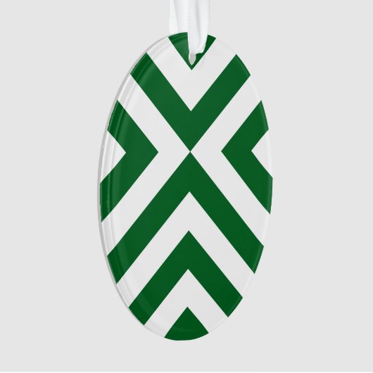 Groene en Witte Chevrons Ornament (voorkant)