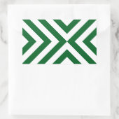 Groene en Witte Chevrons Rechthoekige Sticker (Tas)