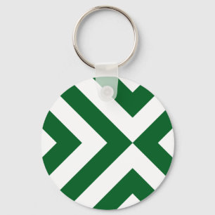 Groene en Witte Chevrons Sleutelhanger