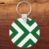 Groene en Witte Chevrons Sleutelhanger (Voorkant)