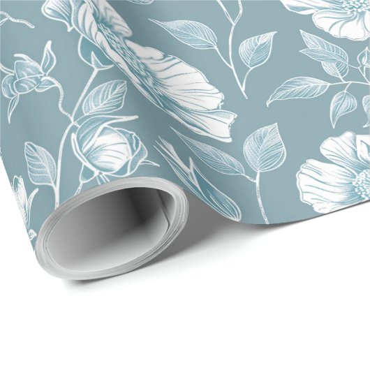 Groene en witte Chinoiserie Decoupage Cadeaupapier (Rol Hoek)