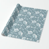 Groene en witte Chinoiserie Decoupage Cadeaupapier (Uitgerold)