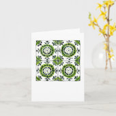 Groene en Witte Cirkel Gevormde Tegel Kaart (Gele Bloem)