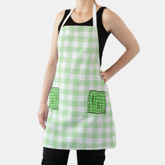 Groene en witte controles schort (Insitu)