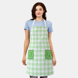 Groene en witte controles schort