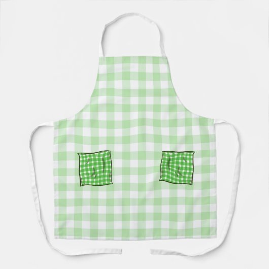 Groene en witte controles schort (Voorkant)