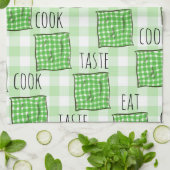 Groene en witte controles theedoek (Gevouwen)