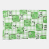 Groene en witte controles theedoek (Horizontaal)