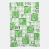 Groene en witte controles theedoek (Verticaal)