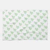 Groene en Witte Dala Horses Keukenhanddoeken (Horizontaal)