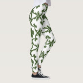 Groene en witte Damask met shamrocks Leggings (Rechts)