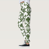 Groene en witte Damask met shamrocks Leggings (Links)