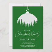 Groene en witte decoratie bal kerstfeest kaart (Voorkant)