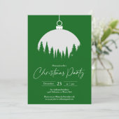 Groene en witte decoratie bal kerstfeest kaart (Staand voorkant)