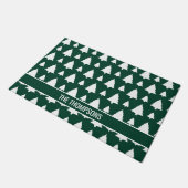 Groene en witte dennenboom kerstboom patroon & tek deurmat (Schuin)