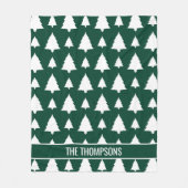 Groene en witte dennenboom kerstboom patroon & tek fleece deken (Voorkant)
