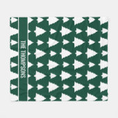 Groene en witte dennenboom kerstboom patroon & tek fleece deken (Voorkant (Horizontaal))
