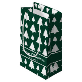 Groene en witte dennenboom kerstboompatroon & teks klein cadeauzakje