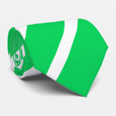 Groene en witte diagonale strepen stropdas (Opgerold)