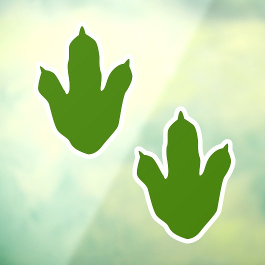 Groene en witte dinosaurus Voetafdruk op zaterdag Raamsticker (Vel 3)