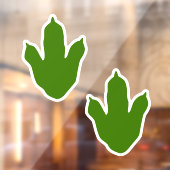 Groene en witte dinosaurus Voetafdruk op zaterdag Raamsticker (Vel 2)