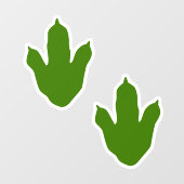 Groene en witte dinosaurus Voetafdruk op zaterdag Raamsticker (Vel)