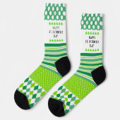 Groene en Witte Dolle Patronen Sokken (Links)