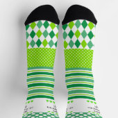 Groene en Witte Dolle Patronen Sokken (Top)