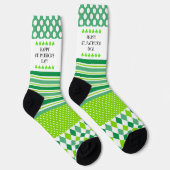 Groene en Witte Dolle Patronen Sokken (Rechts)