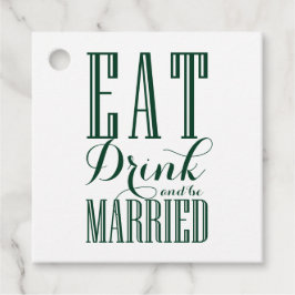 Groene en Witte Drink en huwelijkshuwelijk Bedankjes Labels