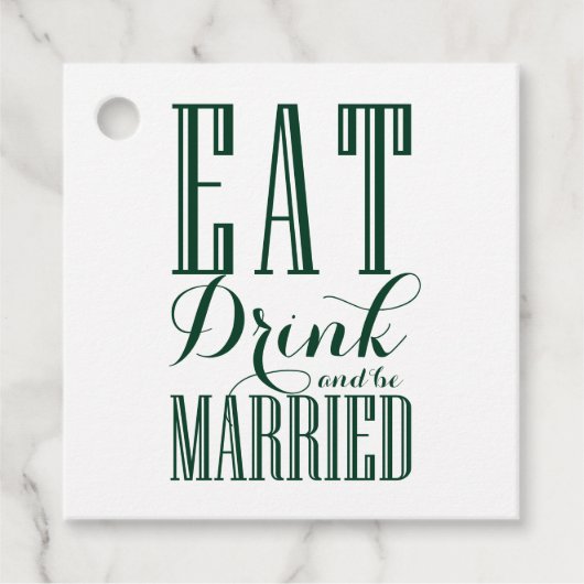 Groene en Witte Drink en huwelijkshuwelijk Bedankjes Labels (Voorkant)