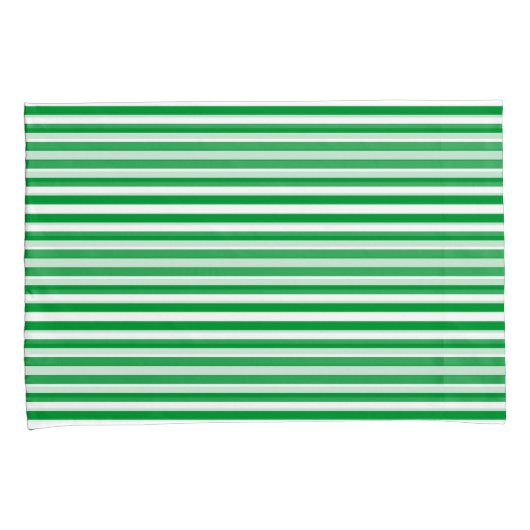 Groene en witte  dunne strepen kussensloop (Voorkant-Rechts)