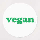 Groene en witte eenvoudige moderne Vegan Labels (Design 1)