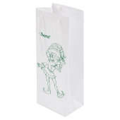 Groene en witte elfen "Proost!" Wine Gift Bag Wijn Cadeautas (Achterkant Gekanteld)
