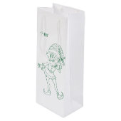 Groene en witte elfen "Proost!" Wine Gift Bag Wijn Cadeautas (Voorkant Gekanteld)